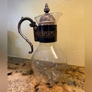 Elegant Glass Coffee Carafe with Silver Handle